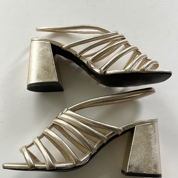 FREE PEOPLE Colette Cinched Heels Sandals Champagne Size EU 40 - Picture 9 of 13